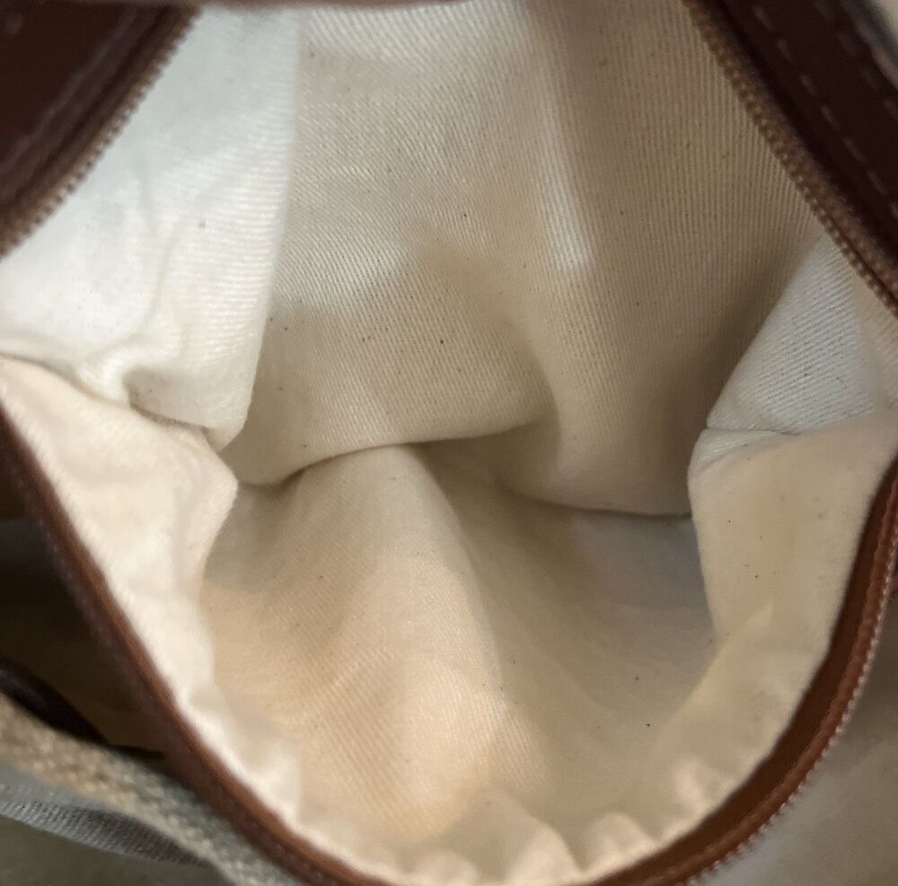 Sundance Canvas Leather Backpack Brown Beige Bag School Travel Adjustable - Picture 8 of 10
